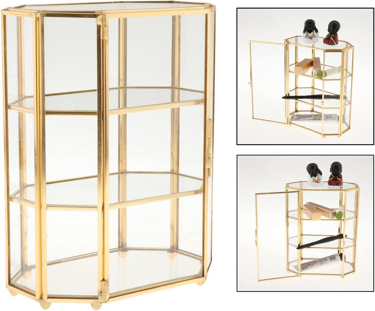 Sieradenkistje met 3 niveaus - Glazen make-uporganizer - Multifunctionele vitrine - Make-up opbergen - Tafeldecoratie make-uptafel