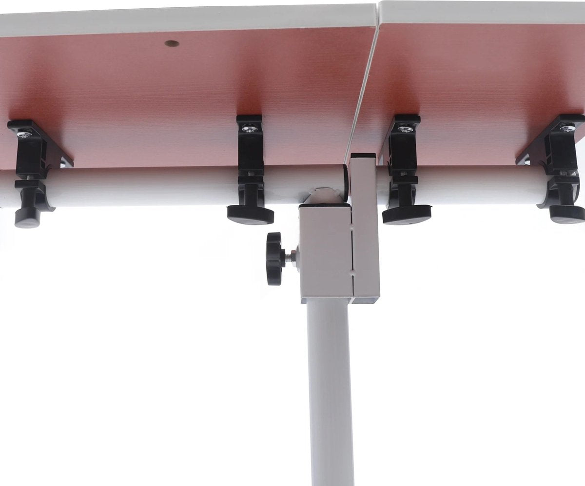 Bedside Table - Laptop Table - With Wheels - Foldable - Mobile - Height Adjustable - Work from Home - White