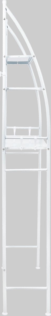 LG Life's Green wasmachine ombouw – Ruimtebesparende wasmachinekast – Opbergrek met 3 planken en handdoekhaakjes – Stabiele constructie – B65 x D25 x H175 cm – Wit