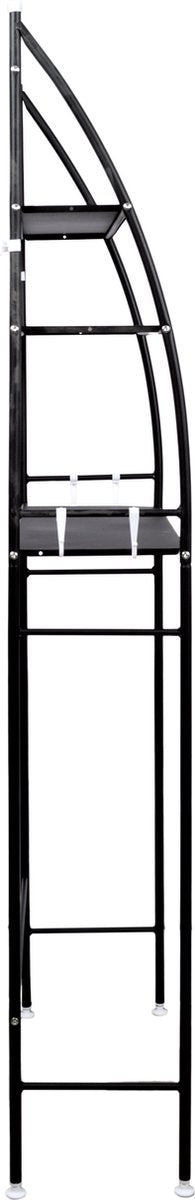 LG Life's Green wasmachine ombouw – Ruimtebesparende wasmachinekast – Opbergrek met 3 planken en handdoekhaken – Stabiele constructie – B65 x D25 x H175 cm – Zwart