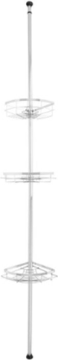 Telescopic stainless steel shower rack - height adjustable - bathroom rack - 3 baskets