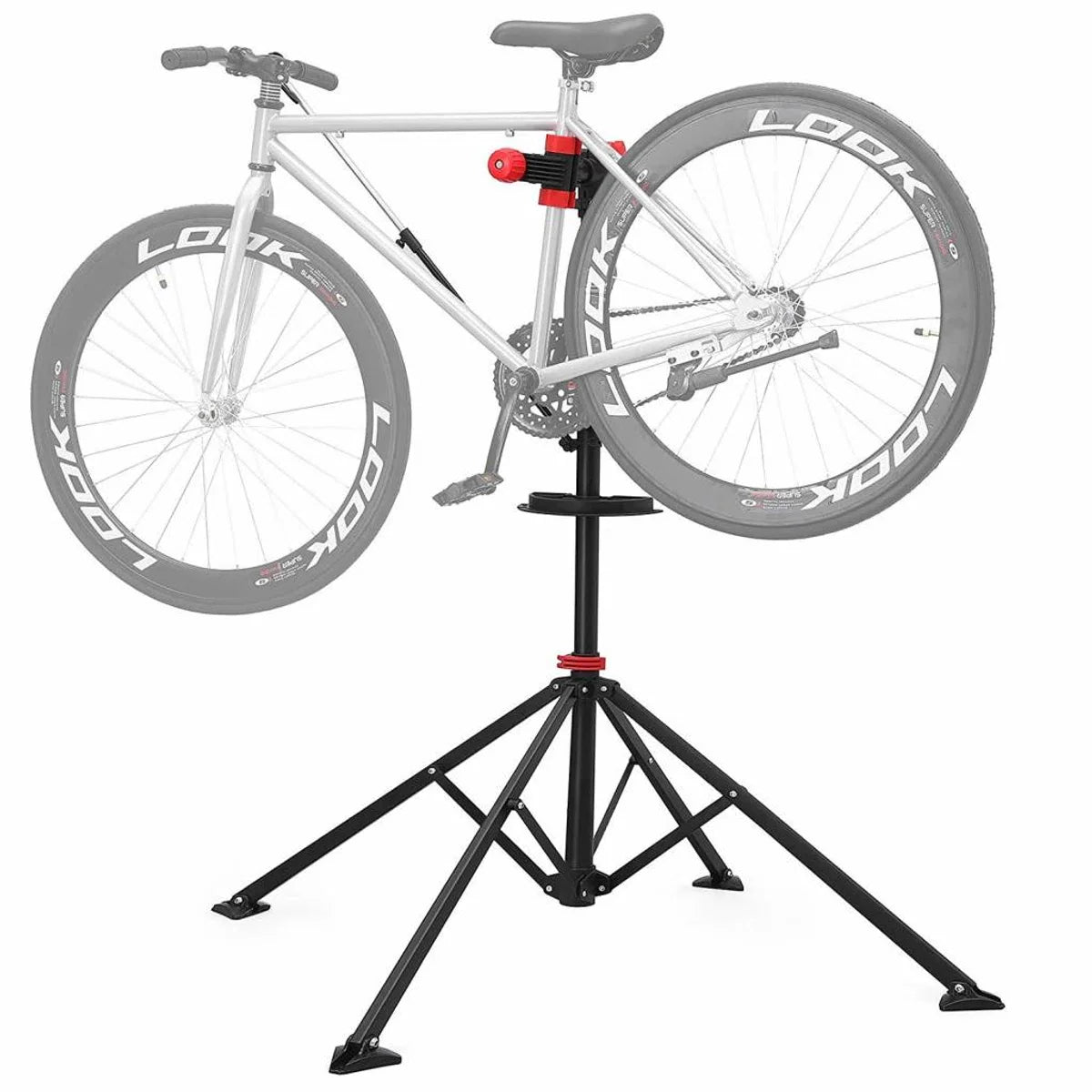 | Sterke fietsmontagestandaard met gereedschapsbakje | 360° Draaibare/verstelbare reparatiestandaard | Universele fietsstandaard | Lichtgewicht en eenvoudig draagbaar.
