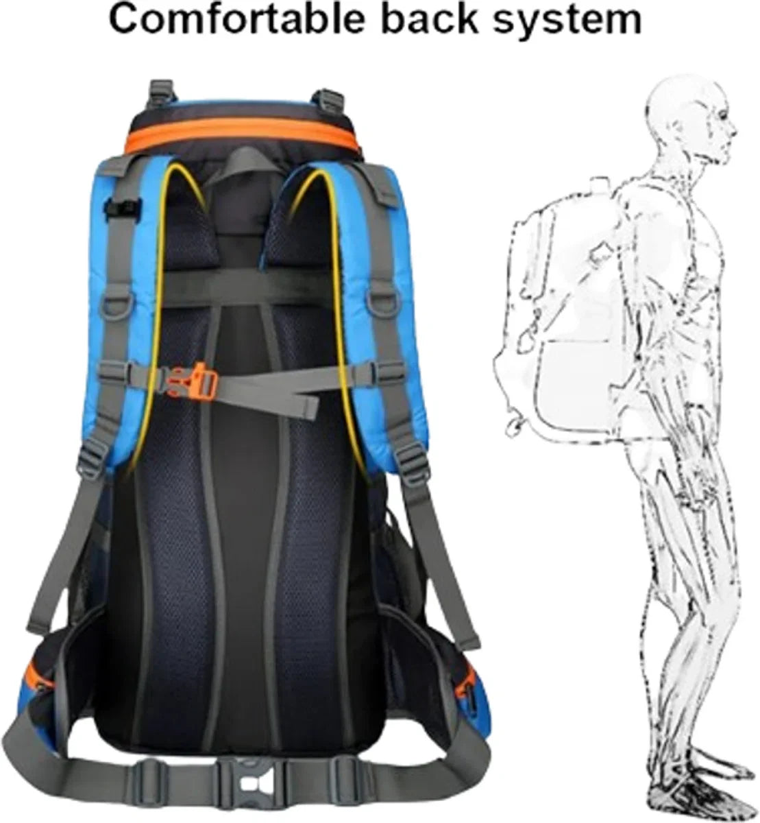 E-Shop4u® - 70L - Rugzakken - Rugzak - Wandelrugzak - Kampeerrugzak - Wandelen - Trekking - Rugzak - Outdoor - Lichtgewicht - Nylon - Rood - 70 Liter - Rugzak Organizer