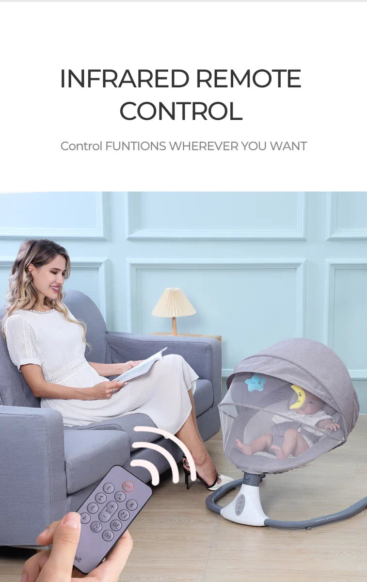 Ultimate Smart Electric Bouncer - Adjustable, Comfortable and Stylish - Baby Swing for Babies - Grey
