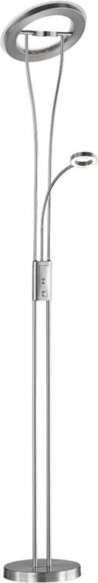 Dimbare LED Vloerlamp met leeslamp en touch dimmer - Draaibaar - 3 lichtpunten - 180 cm