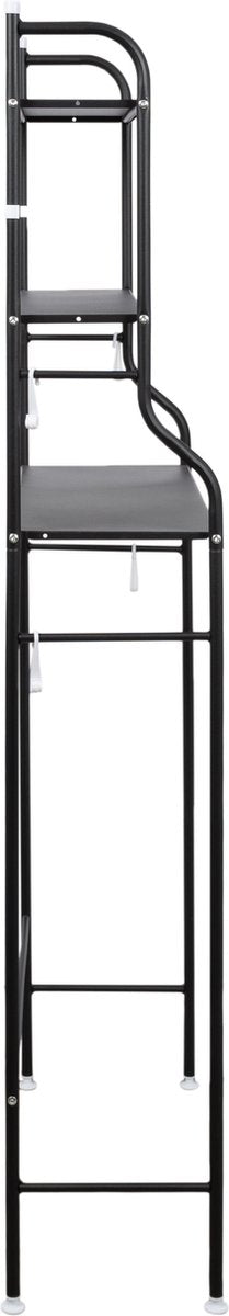 LG Life's Green washing machine conversion - Space-saving toilet storage rack - Toilet rack with 3 shelves - Stable washing machine rack - 152.2x24.5x64.5 cm - Black