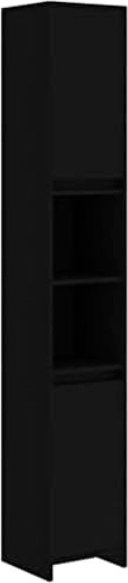 Tall Bathroom Cabinets - Bathroom Column Cabinet - Free-standing Column Cabinet - Narrow Cabinet with Doors - Black