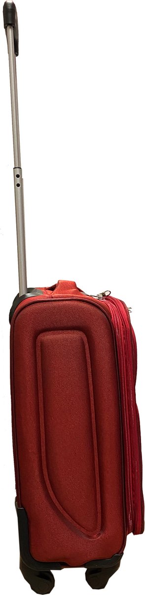 Handbagage reiskoffer met wielen softcase 42 liter - met cijferslot - expander - voorvakken - rood