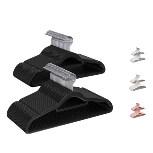 Life’s Green® Fluwelen Kledinghangers – Fluweel – 50 Stuks – Kledinghangers – Antislip – Zwart