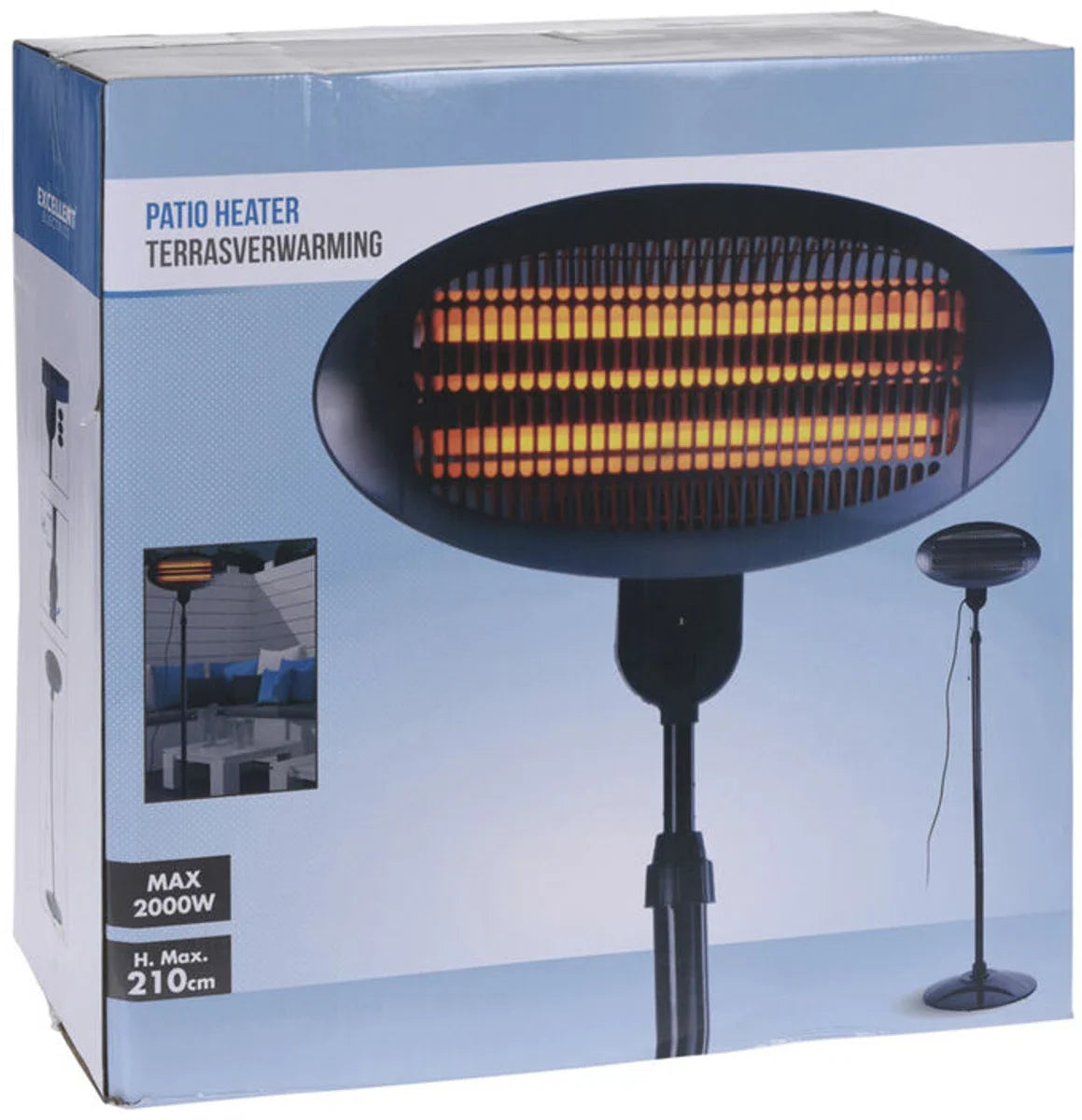 Exellent Electrics Terrasverwarmer - Staand - 3 Warmtestanden - Tot 2000 Watt