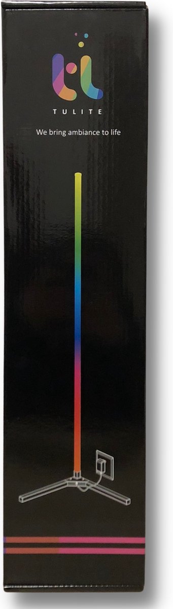 TULITE Moderne LED Vloerlamp RGB - App en afstandsbediening - Sfeerverlichting - Hoeklamp - Staanlamp - Led Verlichting Strip - Dimbaar - Voor Woonkamer - Kerstcadeau voor vrouwen/mannen - Wit