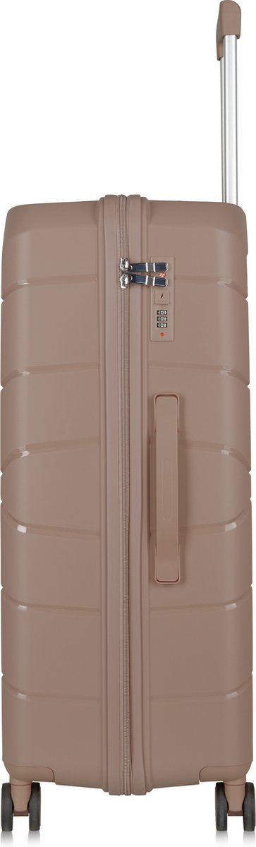 Traveller Set 2xL Reiskoffers 28' - 93L - Lichtgewicht Harde Koffers - Lichtbruin - Met Ingebouwd TSA Slot - Perfect voor Lange Vakanties