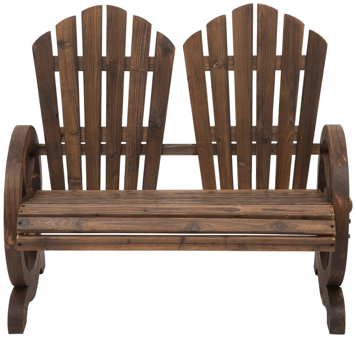Houten tuinbank - Tuinmeubilair - Bankje - Donkerbruin - Tuinmeubelen - Tuintje - L108 x B66 x H95 cm