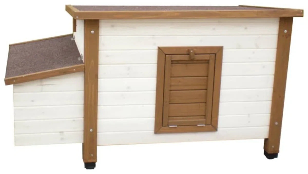 Chicken coop Animal Farm - White/Brown - 136 x 74.5 x 75 cm