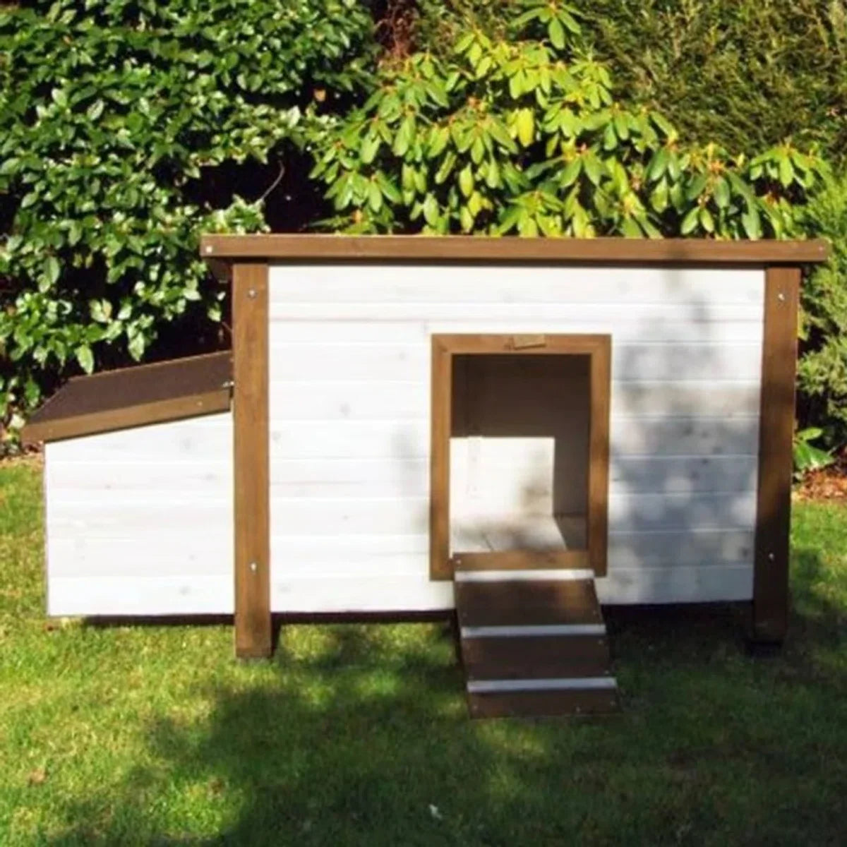 Chicken coop Animal Farm - White/Brown - 136 x 74.5 x 75 cm