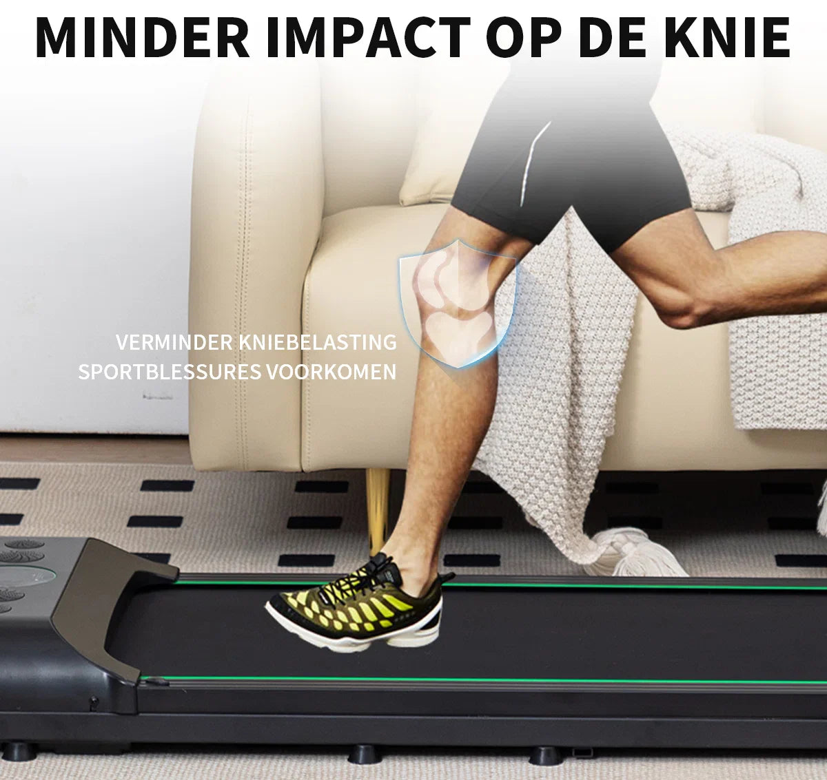 Treadmill for home - Flat treadmill - Walking pad - Easy storage - Multiple speed settings - 1-6km/h - Loadable up to 100 kg