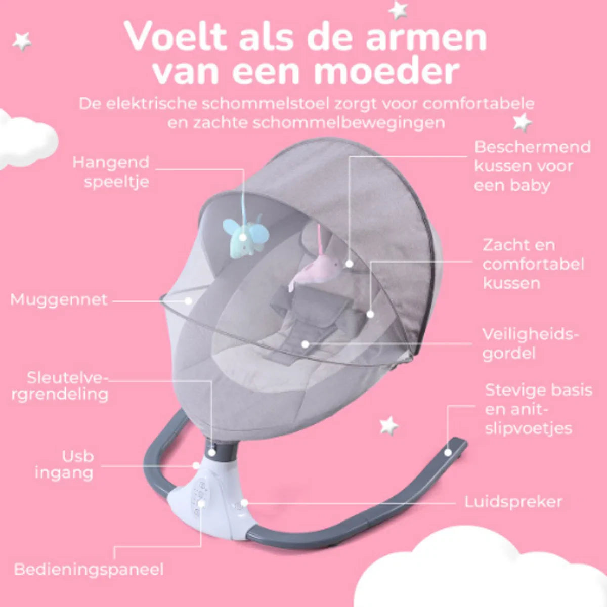 Electric Bouncer - Bluetooth and Swing Options - Baby Swing - Rocker - Baby Swing - Baby Cradle - Baby Items - Children's Items