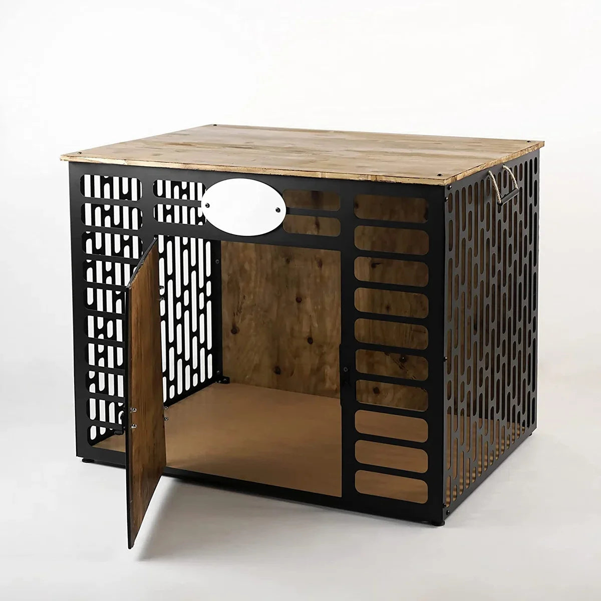 Dog crate - Dog kennel - Wooden dog crate - Indoor dog houses - Black - SMALL - 62x50x47 cm