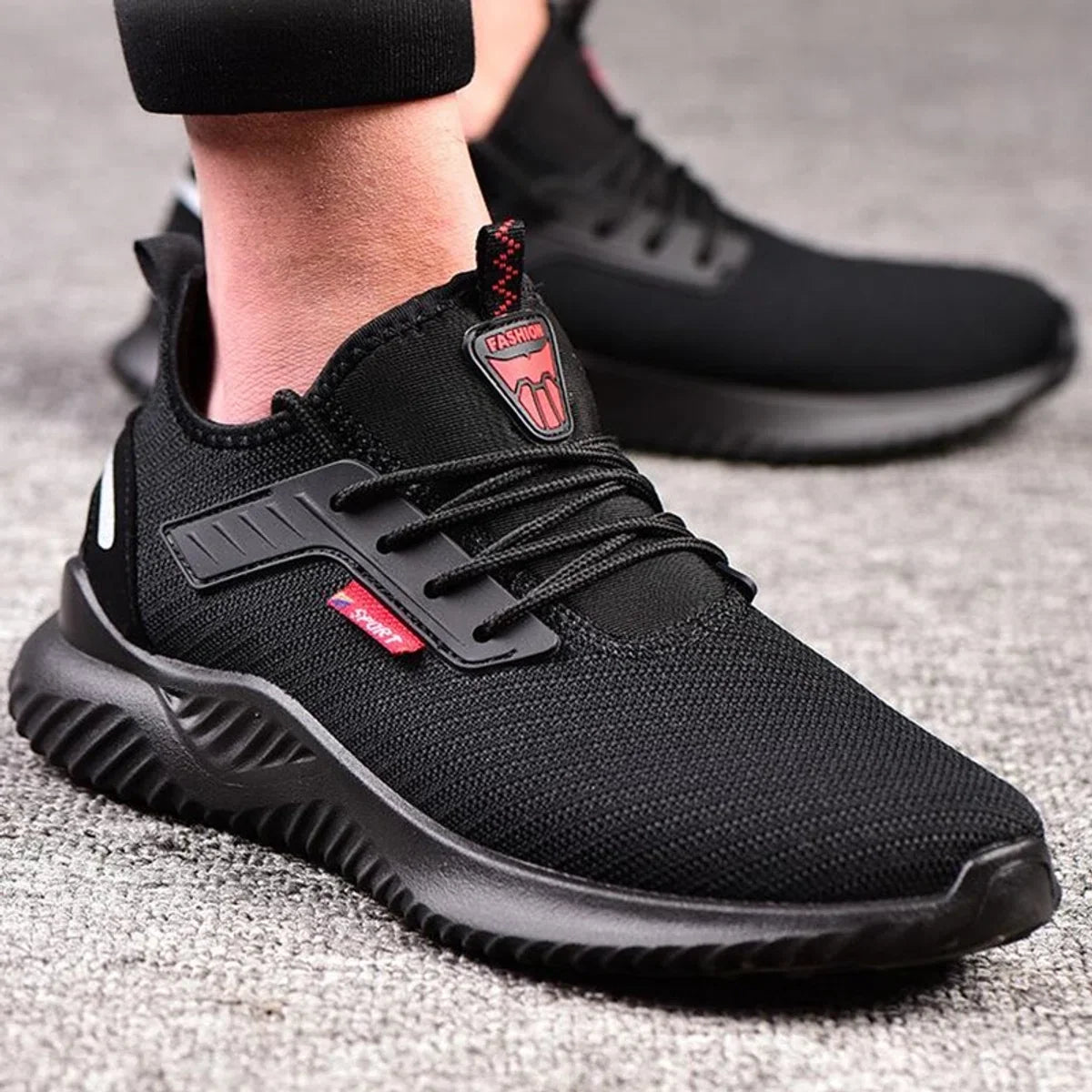 Safety shoes - Lightweight - Sneakers - Work shoes - Sporty - Steel Toe - Anti-puncture sole - Anti-slip - Black - 42
