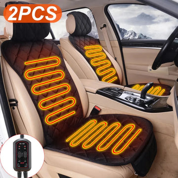 Autostoel Verwarmingskussen Universeel Set - 12 Volt Auto Stoelverwarming - Auto Stoel Verwarming Kussen 12v - 2 Stuks - 3 Standen - Incl Afstandbediening