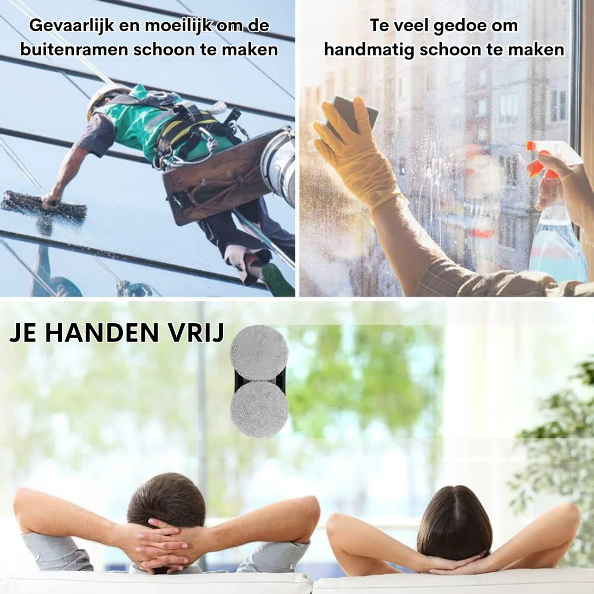 Robot Ramenwasser - Krachtig en Sterk Zuigvermogen - Ramenreiniger - Voor Ramen - Op Afstand Bedienbaar - Voor Verschillende Oppervlakken - Met Anti-Valbeveiliging