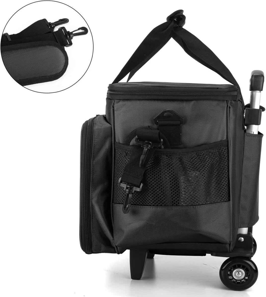 Naaimachinetas met Verwijderbaar Kussen - Naaimachine trolley - Rollende Naaimachinetas - Trolley Koffer voor Naaimachine en Extra Naai-accessoires - Zwart