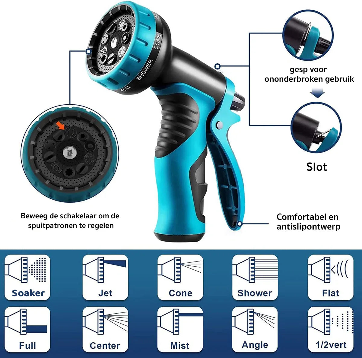 Garden hose - garden hose 50 meters - garden hose flexible - Garden hose extendable up to 50 meters - garden hose with connectors and sprayer