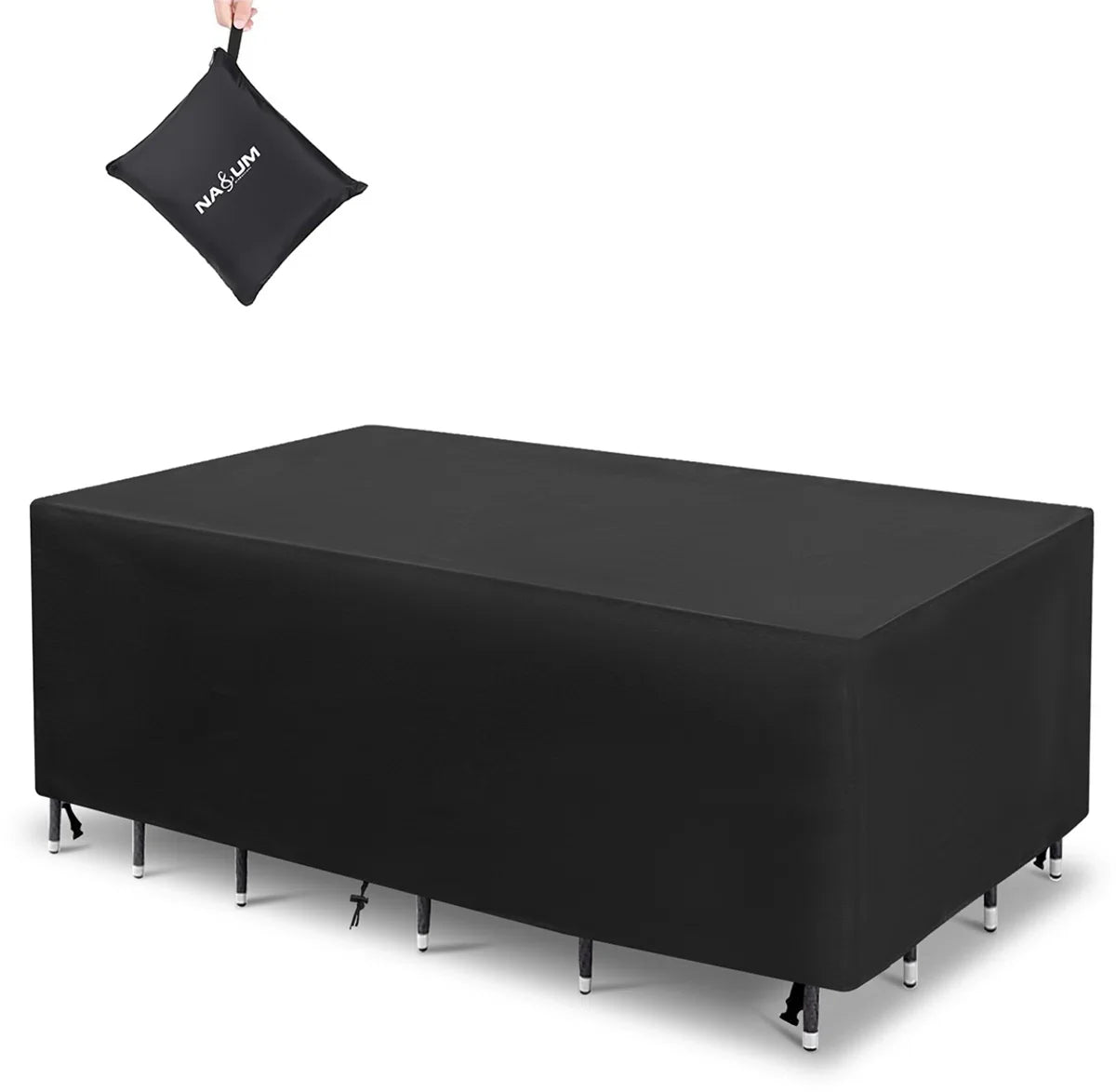 Garden Furniture Cover - 200*160*70cm - Waterproof Garden Furniture Covers Patio Set Protective Cover - with Storage Bag - Black