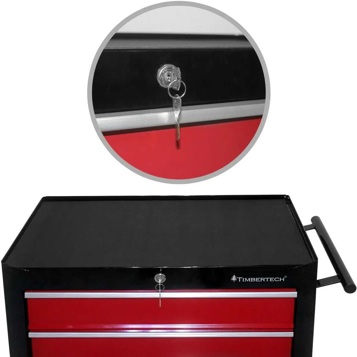 Extra grote gereedschapswagen - 5 laden - Rood / zwart