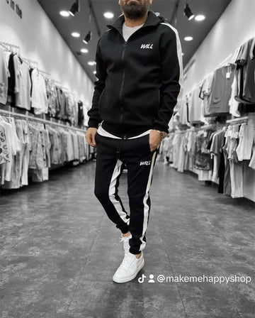 Trainingspak Herfst Winter Mannen Set Merk Sport Jasje + Broek 2 Stuks Set Fashion Casual Trainingspak Heren Kleding - XXL
