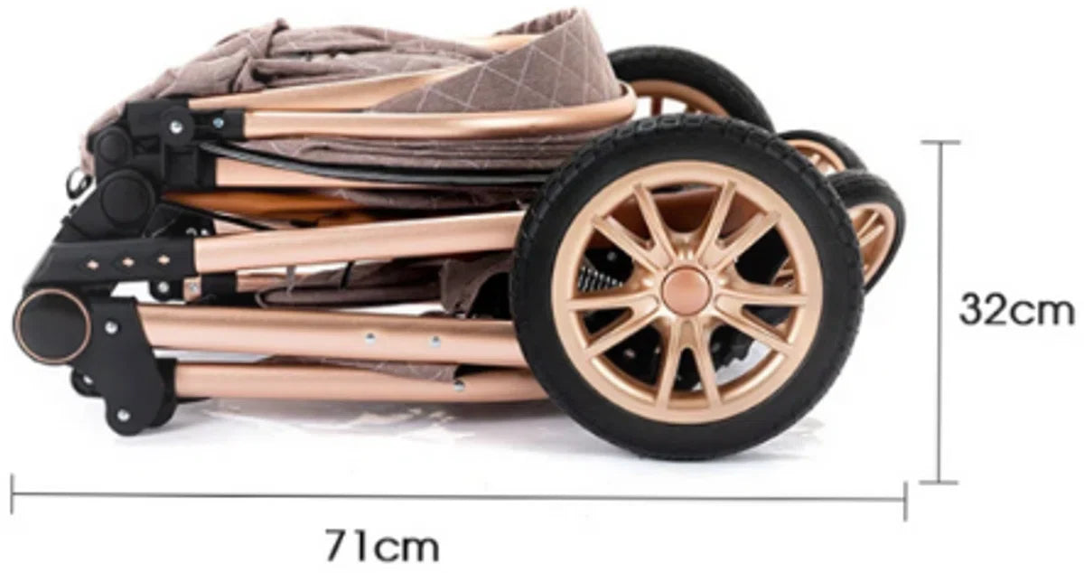 N.lux - Luxe kinderwagen set 3 in 1 - Wandelwagen - Inclusief autostoel - Buggy - Bruin