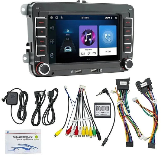 Autoradio - 2din - Apple Carplay - Android Auto - Voor Volkswagen Golf 5 6 Polo Passat B6 B7 Cc Skoda Jetta Universele Multimedia - Wifi Gps Navigatie - Achteruitrijcamera