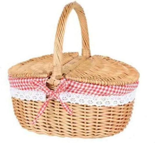 Rieten picknickmand voor kinderen handgeweven paaseierenopslag snoepgeschenk voor bruiloft - Roodkapje mand picknickmand