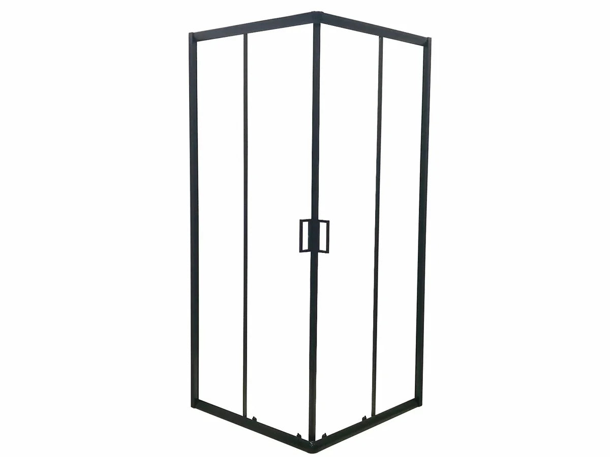 Douchecabine Vierkant - 90x90x200cm 6 mm - Nano Anti Kalk Veiligheidsglas - Zwart Aluminium Omlijsting