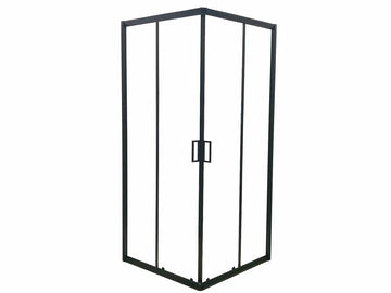 Douchecabine Vierkant - 90x90x200cm 6 mm - Nano Anti Kalk Veiligheidsglas - Zwart Aluminium Omlijsting