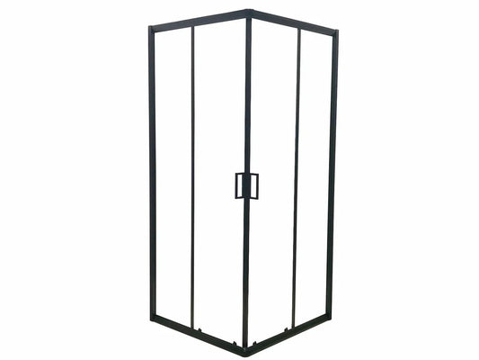 Douchecabine Vierkant - 90x90x200cm 6 mm - Nano Anti Kalk Veiligheidsglas - Zwart Aluminium Omlijsting