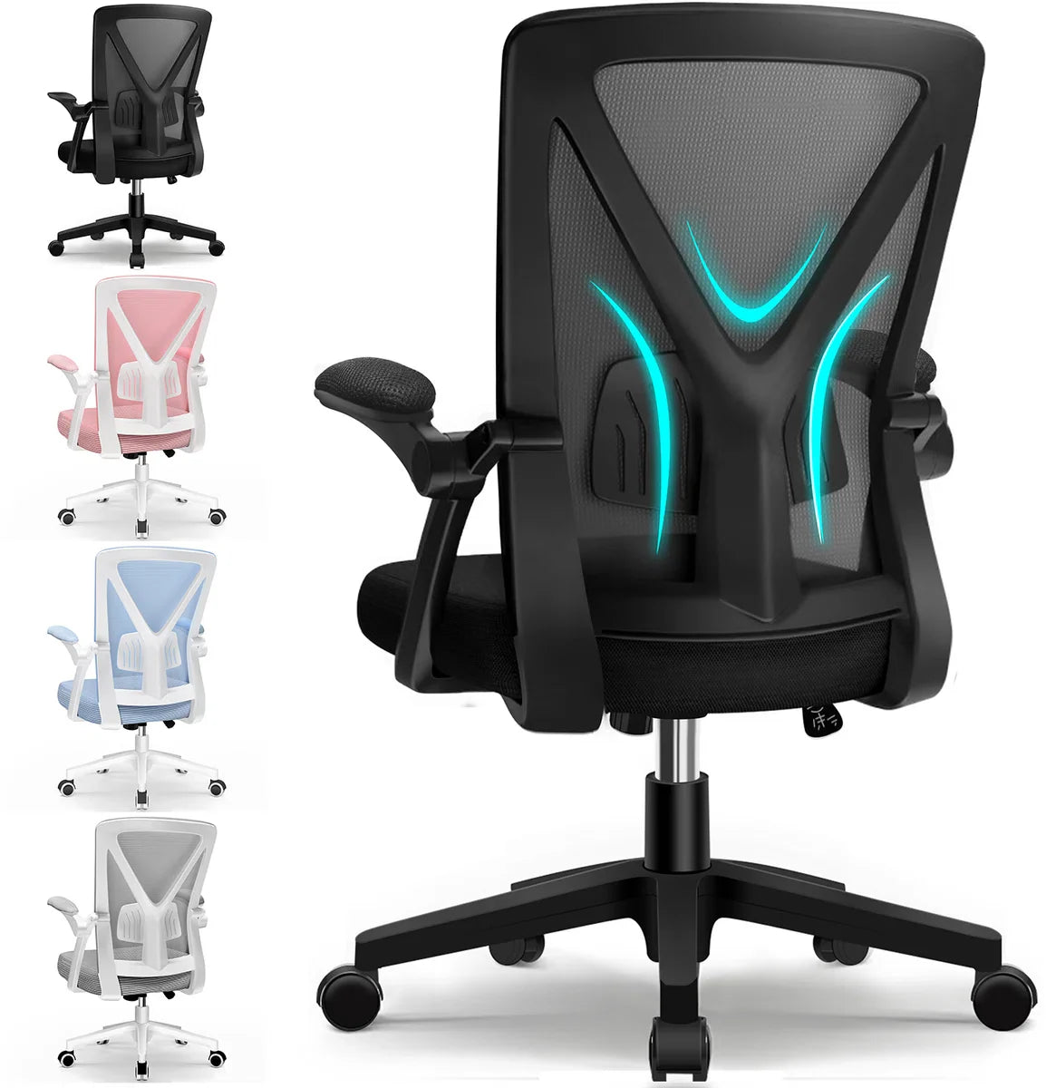 Ergonomische Bureaustoel - Bureaustoel - Bureaustoelen voor Volwassenen - 150 kg - Zwart