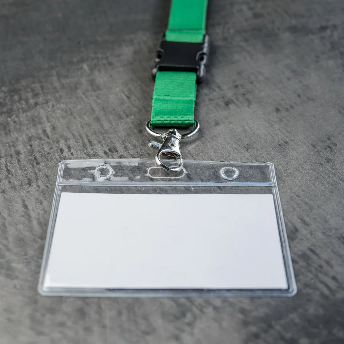 Green lanyard with badge/card holder, per 50 pieces