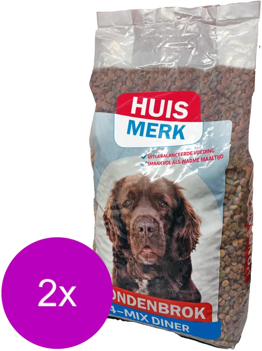 Huismerk 4-Mix Diner Adult - Hondenvoer - 2 x 10 kg
