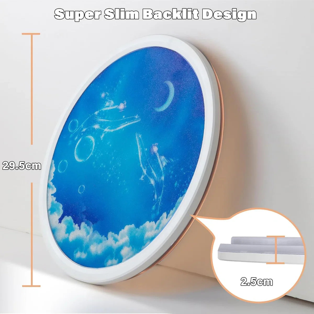 Moon Plafondlamp - LED Kroonluchter - Dimbaar Met Afstandsbediening - 3000-6500K - Moderne Woonkamer Lamp - 30 cm - Kinderkamer - Plafonnière