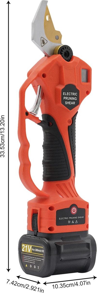 Eszenzicsâ„¢ Telescopische Snoeischaar - Incl. 2 Accu's 21V - Elektrisch - Krachtig 2000mAh - 400W - Tot 190cm en 30mm - Snijsnelheid Instelbaar - Beveiligd