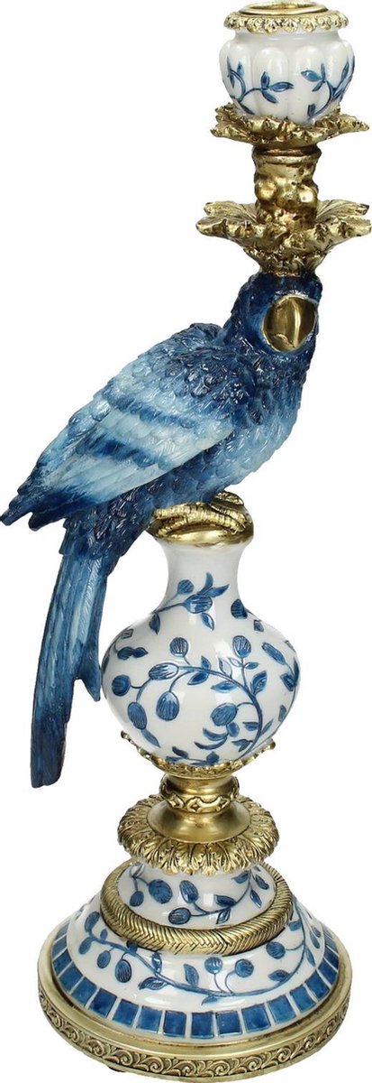 Kandelaar Vogel Polyresin Blauw 15 X 13 X 39.7