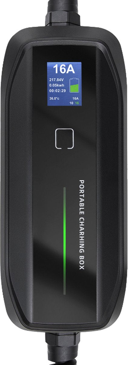 Besen Mobiele Lader met LCD - Type 2 naar Schuko - 10 Meter