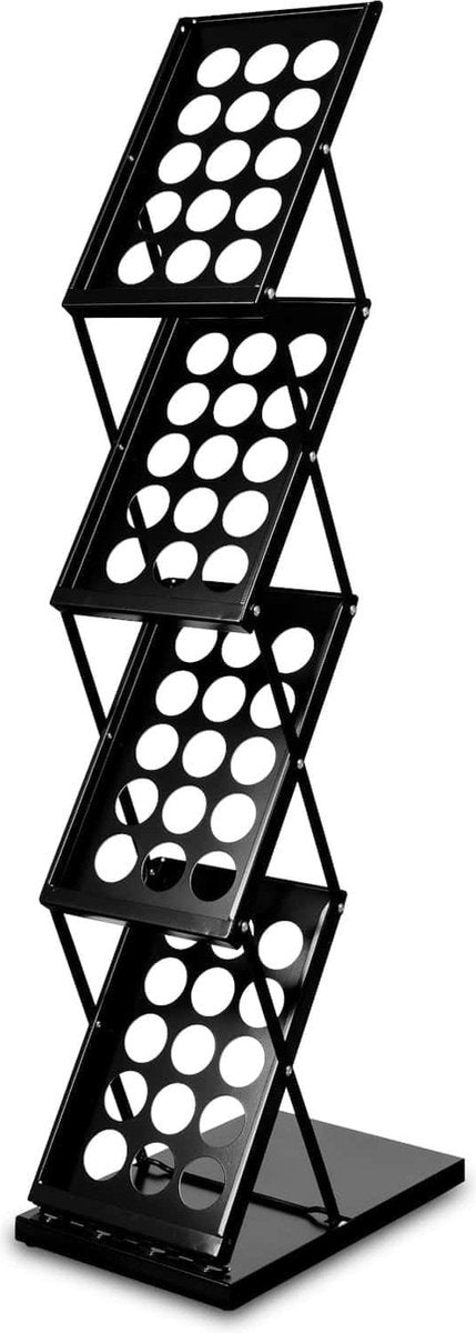 BOSTON - BROCHURE STAND - A4 - Foldable Metal Catalogue Display - Black