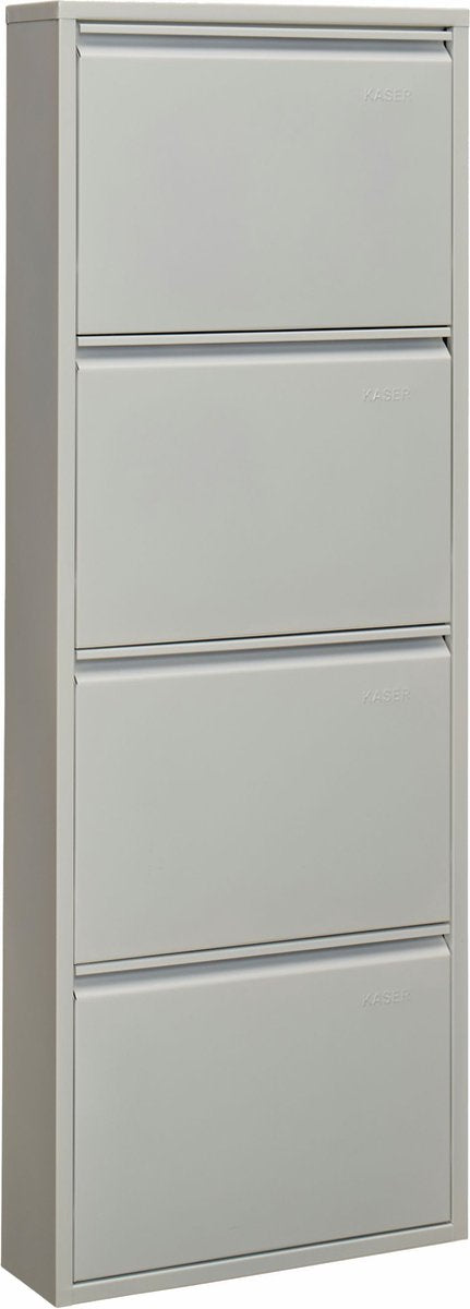 VEEHAUS® - Griffin - Praktisch Schoenenrek - Schoenenrek Grijs - Schoenenrek met 4 Niveaus - Schoenenkast Grijs - Schoenenrek metaal industrieel - Metaal - 50 x 137 x 15 cm - Grijs