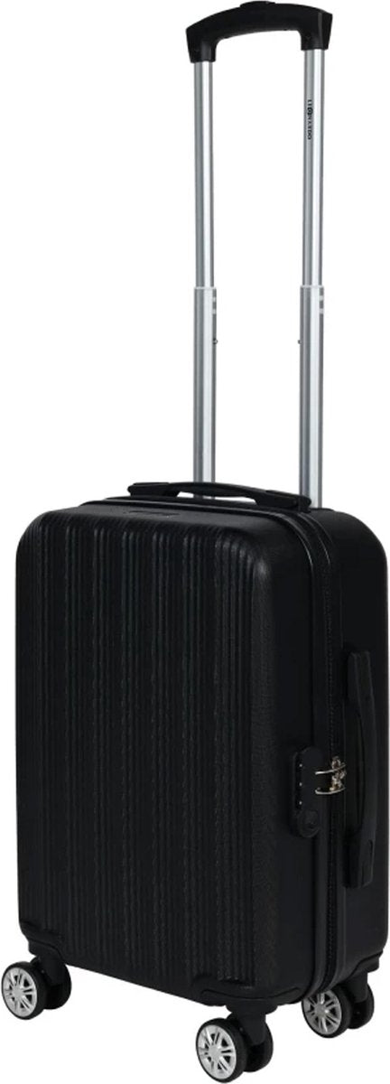 Cabin handbagage reistrolley koffer - zwenkwielen - 52 x 34 x 20 cm - 45 liter - cijferslot - zwart