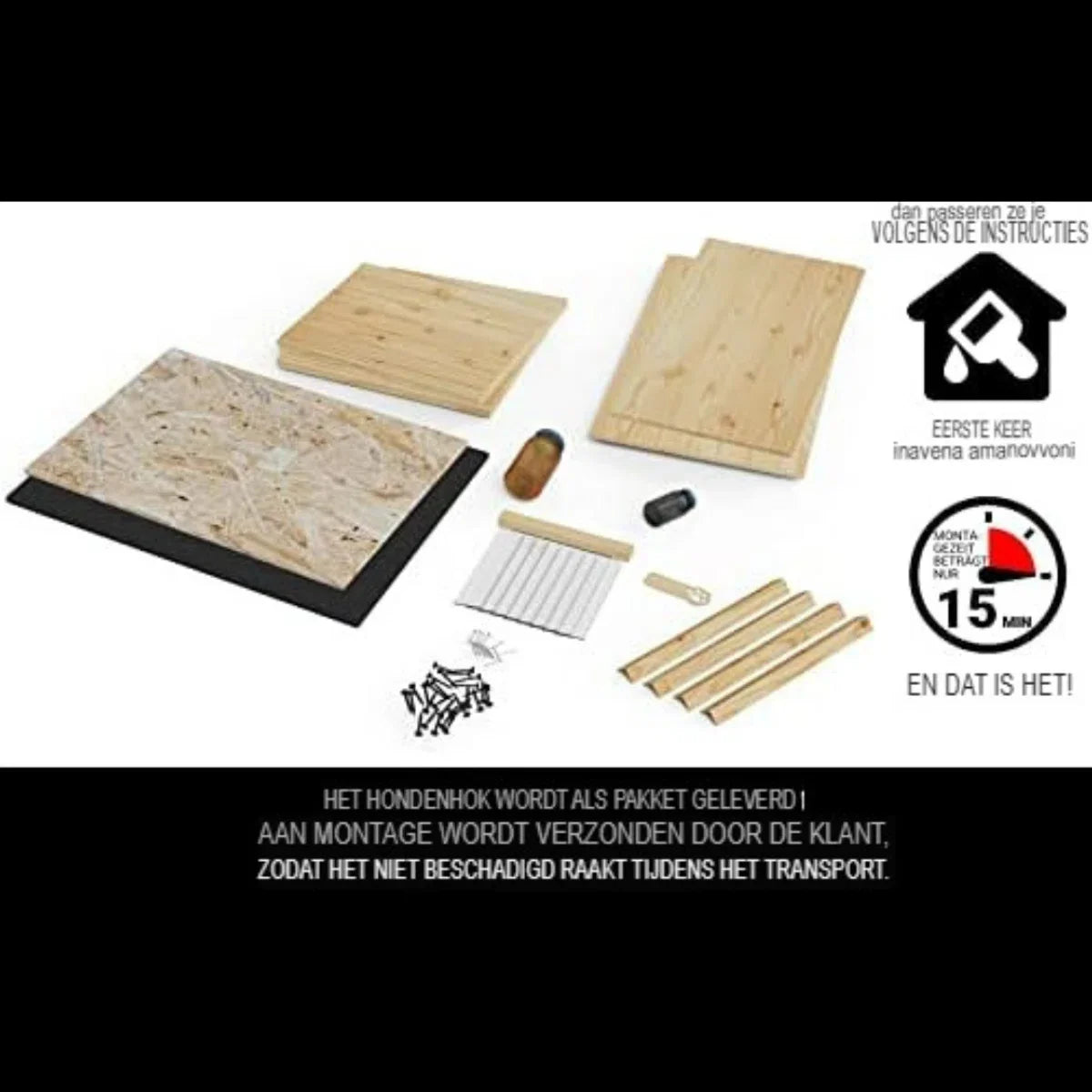 Outdoor Dog Kennel - Large Dog Kennel - Wooden Dog Kennel