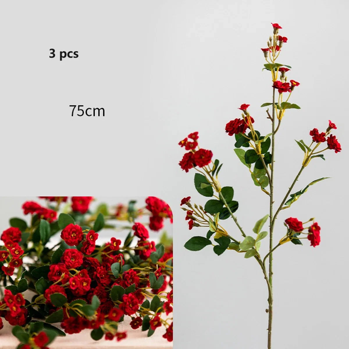 9 Stems - Silk Bouquet Small Rose – 75 cm high – DIY bouquet – DIY – all artificial flowers delivered separately – Spring – multi color – Artificial Flowers - fake flowers - fake flowers - artificial plants