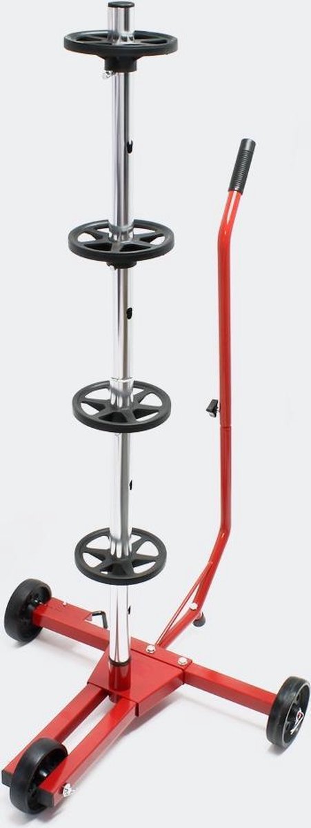 Mobile Rim Tree - Rim Tree with Brake - Rim Stand - Tire Stand - Mobile - Red - Store Winter Tires