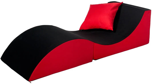 Daybed - foldable - 150x60x40 cm - black red